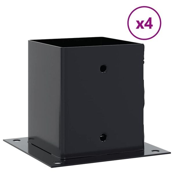 vidaXL Paonderstellen vierkant 4 st 121x121 mm gepoedercoat staal