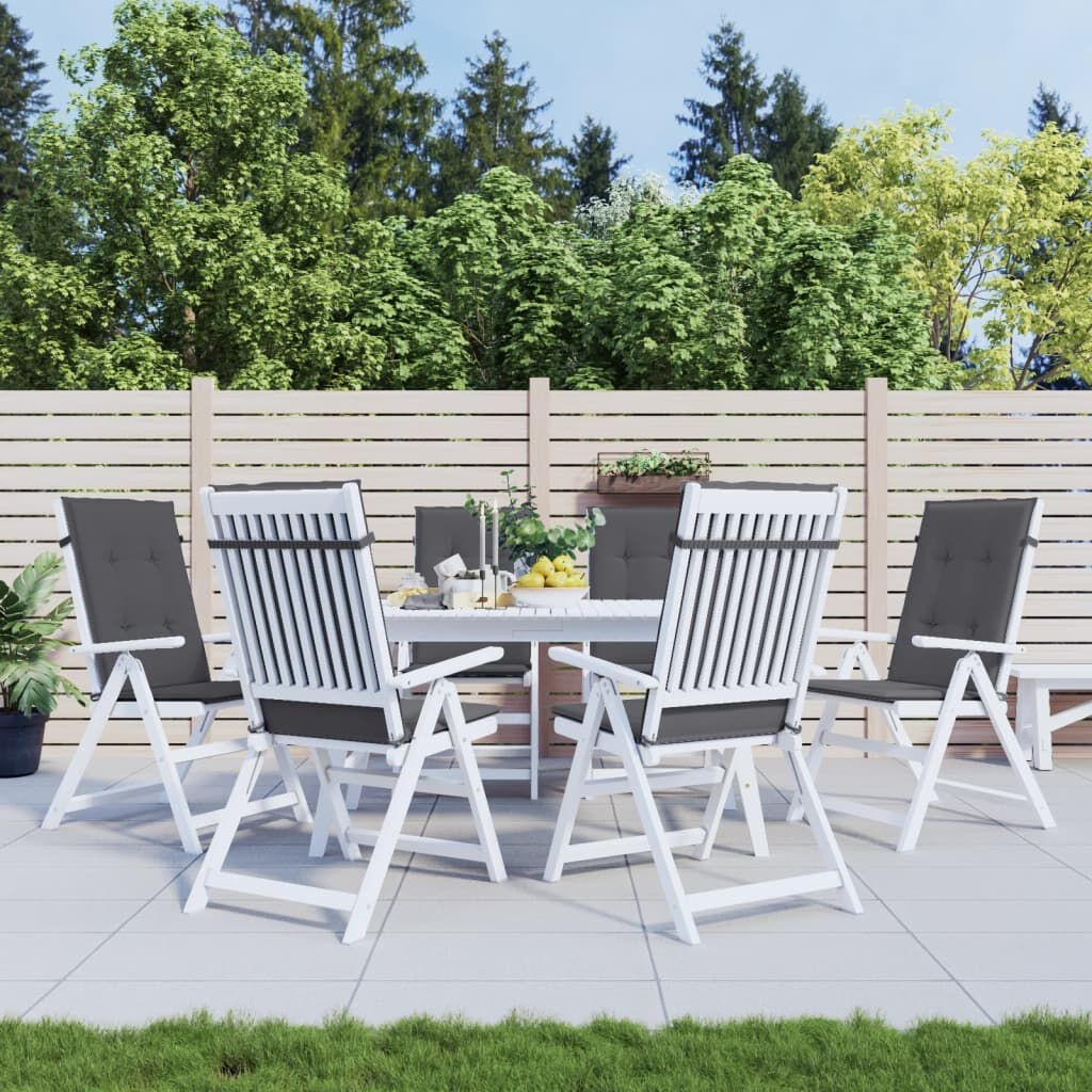 vidaXL Tuinstoelkussens Hoge Rug 6 stuks Antraciet - 34% Korting