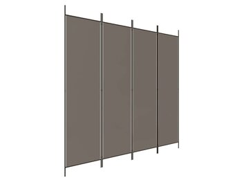 vidaXL Kamerscherm met 4 panelen 200x200 cm stof antracietkleurig
