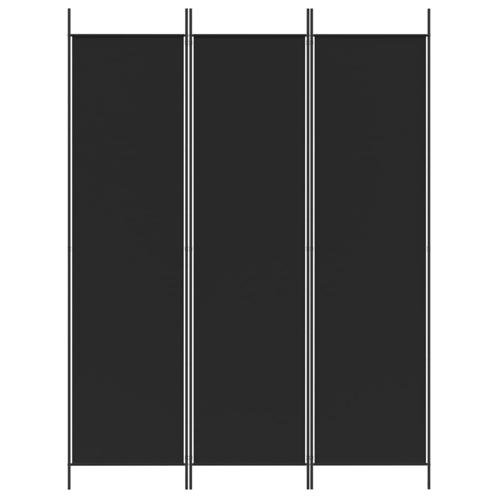 vidaXL Kamerscherm met 3 panelen 150x200 cm stof zwart