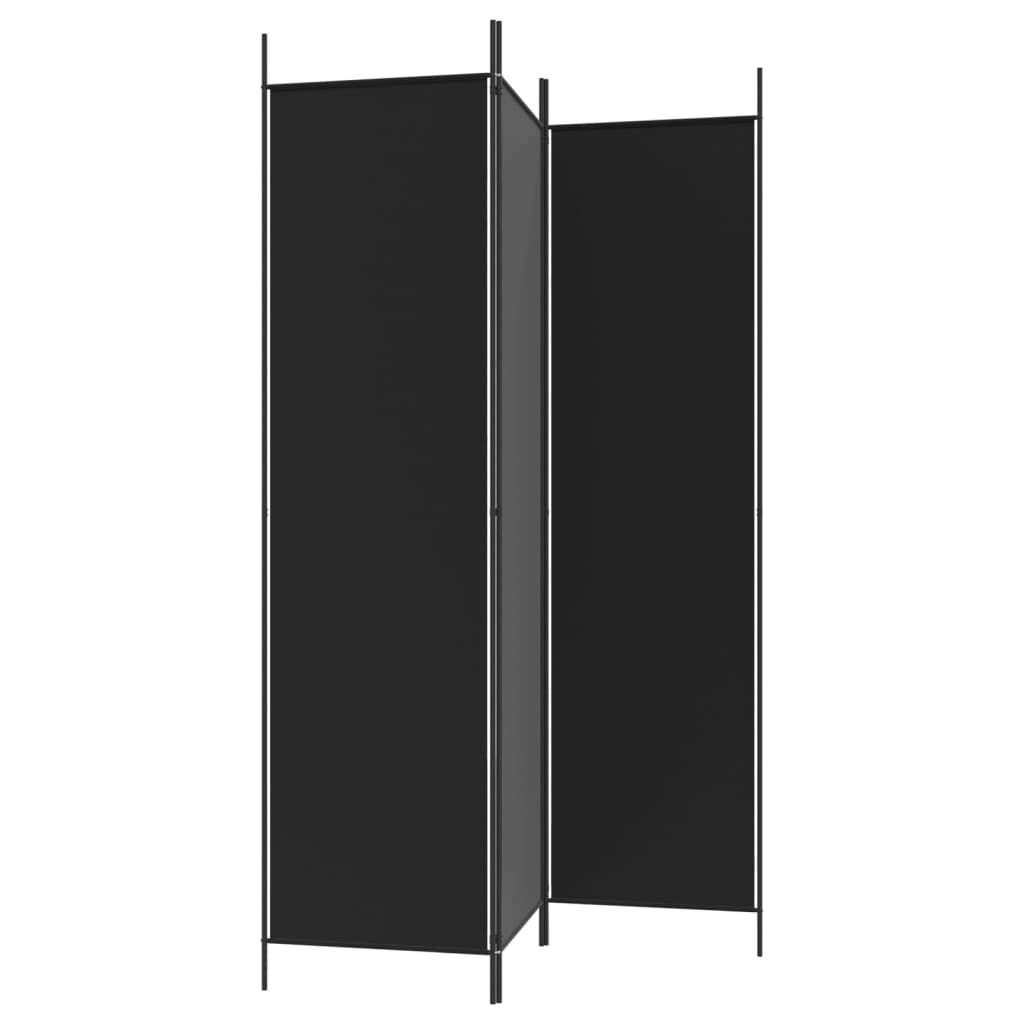vidaXL Kamerscherm met 3 panelen 150x200 cm stof zwart