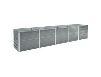 vidaXL Plantenbak verhoogd 400x80x45 cm gegalvaniseerd staal grijs
