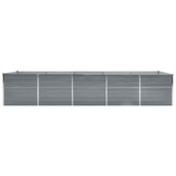 vidaXL Plantenbak verhoogd 400x80x45 cm gegalvaniseerd staal grijs