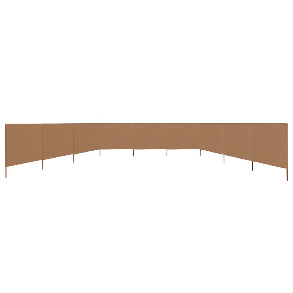 vidaXL Windscherm 9-panelen 1200x120 cm stof taupe