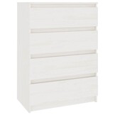 vidaXL Bijzetkast 60x36x84 cm massief grenenhout wit