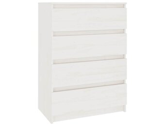 vidaXL Bijzetkast 60x36x84 cm massief grenenhout wit