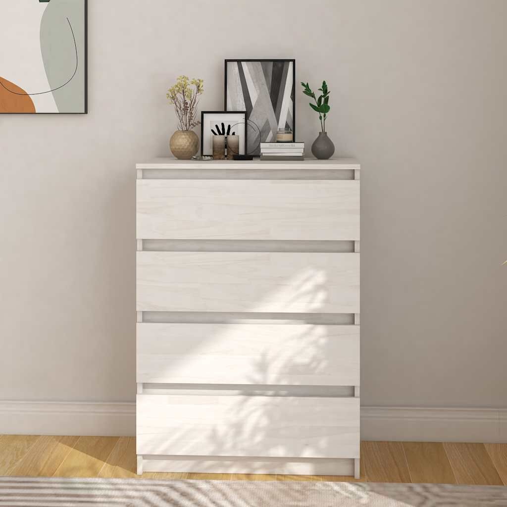 Bijzetkast van Grenenhout (Wit) - 60x36x84 cm - 35% Korting