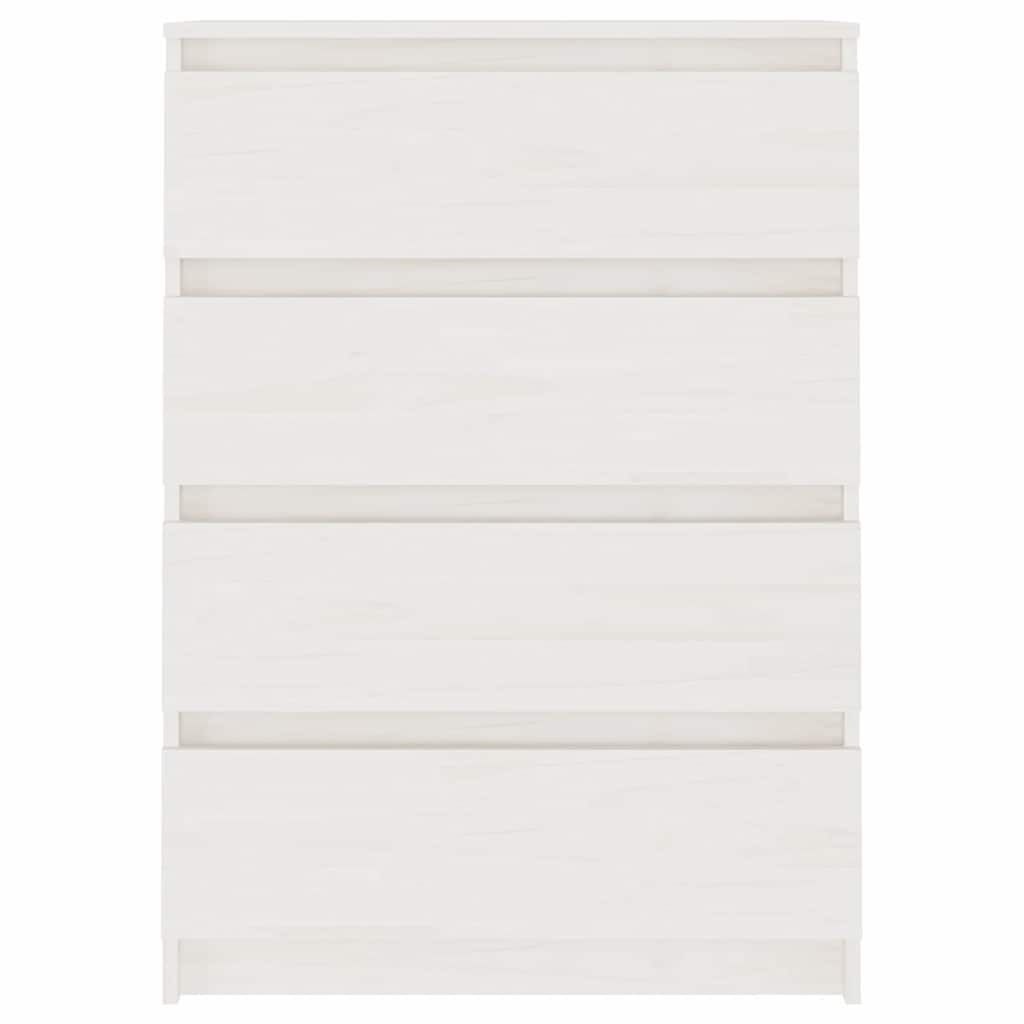 vidaXL Bijzetkast 60x36x84 cm massief grenenhout wit