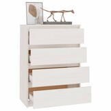Bijzetkast van Grenenhout (Wit) - 60x36x84 cm - 35% Korting