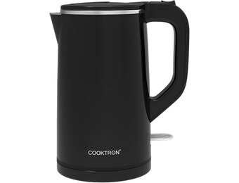 Cooktron Stille Waterkoker 1,7 Liter - Dubbelwandig - Zwart - 2000W
