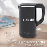 Cooktron Stille Waterkoker 1,7 Liter - Dubbelwandig - Zwart - 2000W