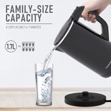 Cooktron Stille Waterkoker 1,7 Liter - Dubbelwandig - Zwart - 2000W