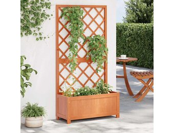 vidaXL Latwerkplantenbak 70x30x135 cm massief vurenhout bruin