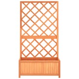 vidaXL Latwerkplantenbak 70x30x135 cm massief vurenhout bruin
