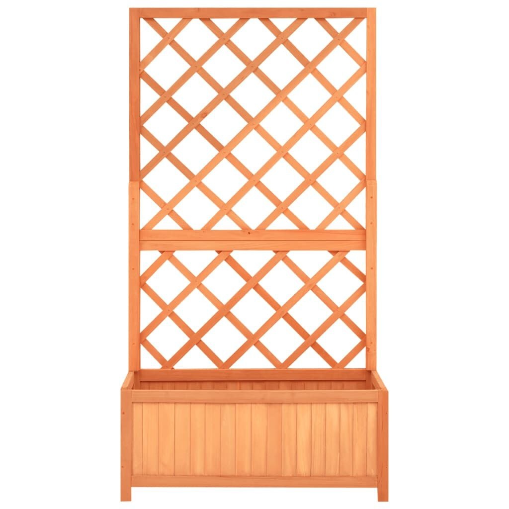 vidaXL Latwerkplantenbak 70x30x135 cm massief vurenhout bruin