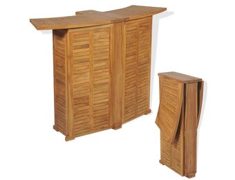 vidaXL Bartafel inklapbaar 155x53x105 cm massief teakhout