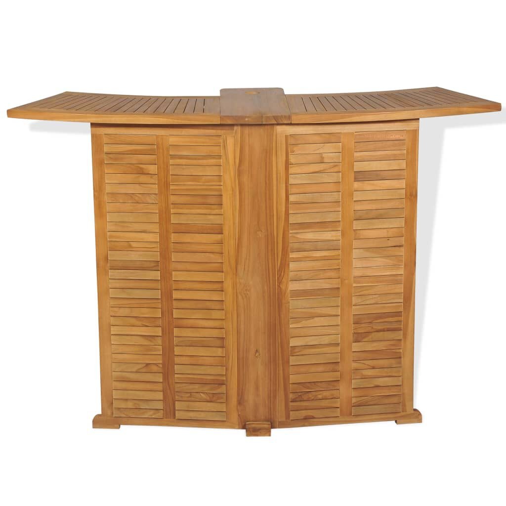 vidaXL Bartafel inklapbaar 155x53x105 cm massief teakhout