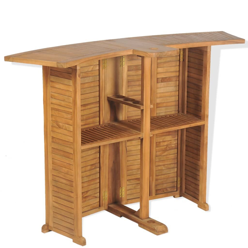 vidaXL Bartafel inklapbaar 155x53x105 cm massief teakhout