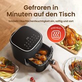 TOPZEE Heteluchtfriteuse 5 Liter - Airfryer met kijkvenster en 12 programma's - Zwart