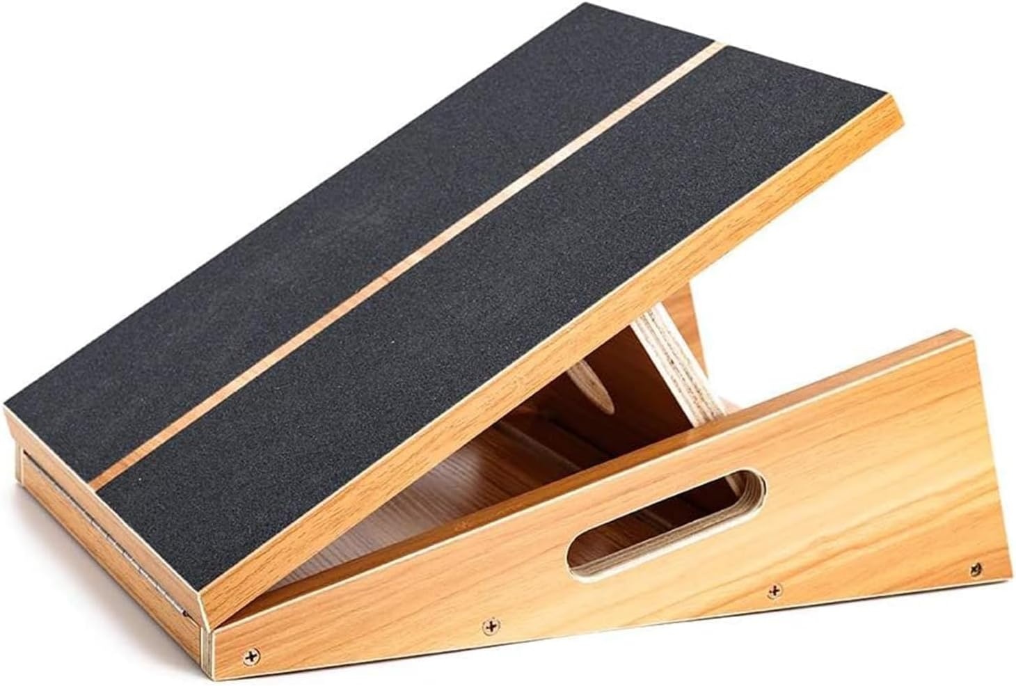 Professioneel houten schuine plank, verstelbare hellingsplank en kuitstretcher, rekplank - extra ontwerp met zijhandgreep voor draagbaarheid - 16" x 12,5", 5 posities