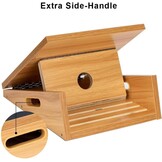 Professioneel houten schuine plank, verstelbare hellingsplank en kuitstretcher, rekplank - extra ontwerp met zijhandgreep voor draagbaarheid - 16" x 12,5", 5 posities