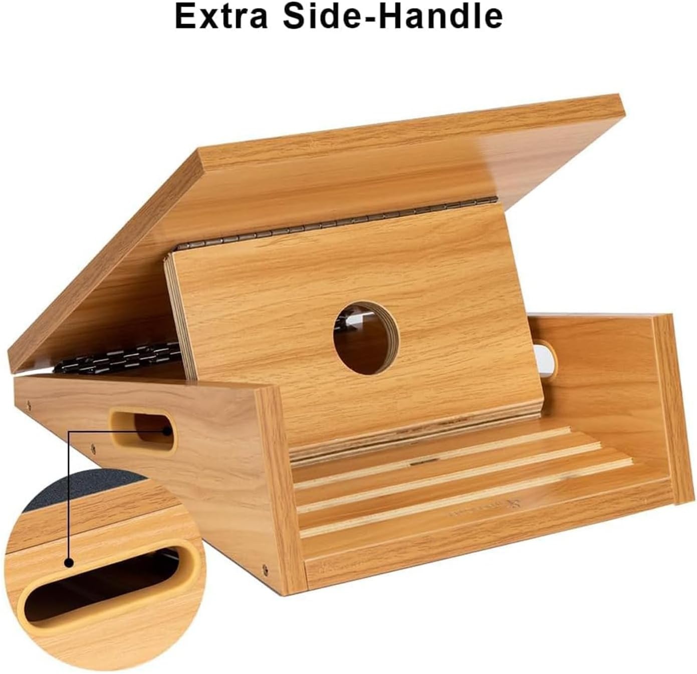 Professioneel houten schuine plank, verstelbare hellingsplank en kuitstretcher, rekplank - extra ontwerp met zijhandgreep voor draagbaarheid - 16" x 12,5", 5 posities