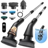 Leebein Elektrische reinigingsborstel, nieuwe Spin Scrubber, IPX7 waterdicht en 7 borstelkoppen, uittrekbare lange handgreep en 2 snelheden, schrobber voor badkamer, vloer, keuken
