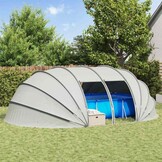 vidaXL Zwembad Tent Koepel Grijs 640 x 432 x 205 cm