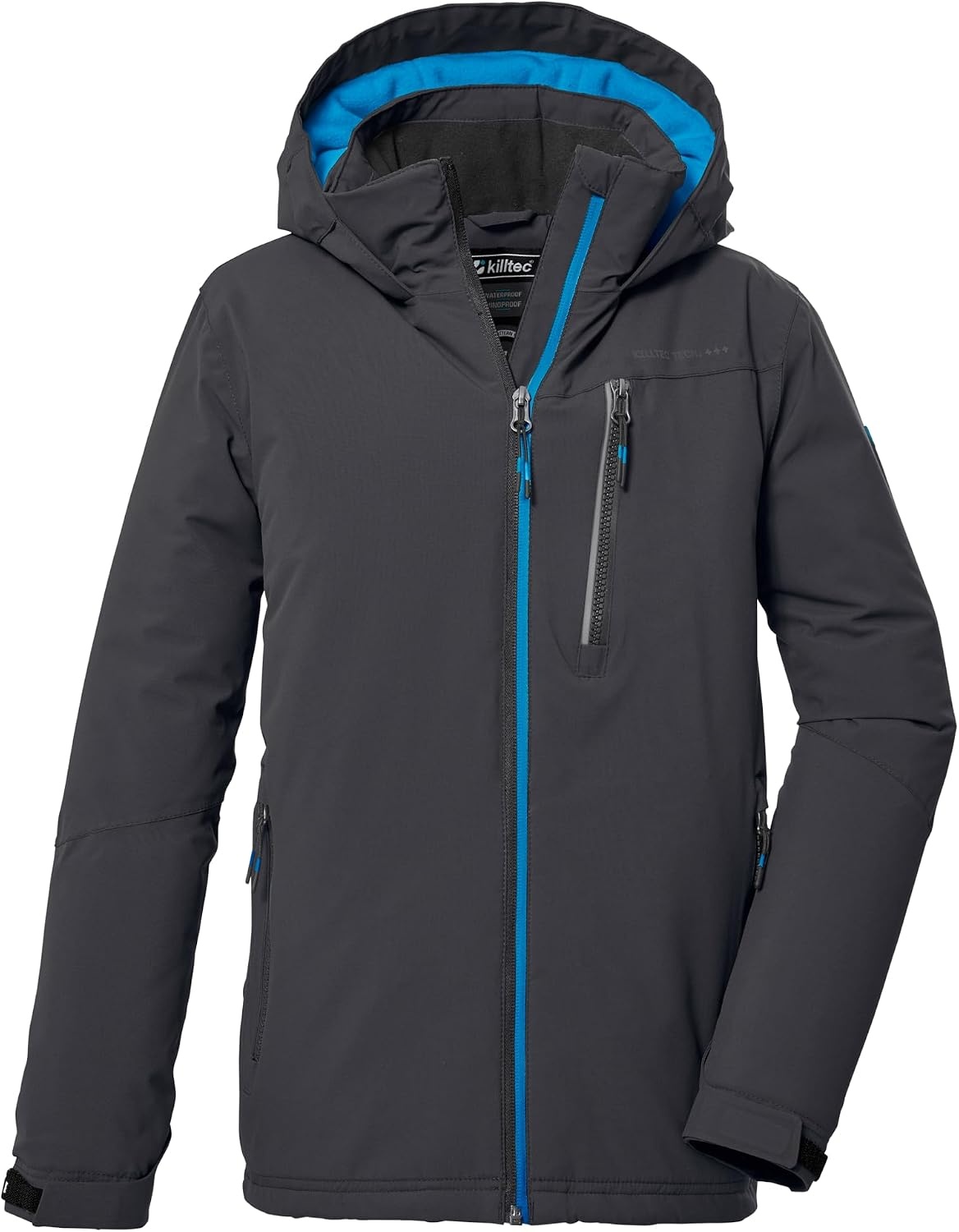 Killtec Functionele Winterjas voor Jongens met Capuchon KOW 159 Zwart Blauw - Maat 176