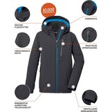 Killtec Functionele Winterjas voor Jongens met Capuchon KOW 159 Zwart Blauw - Maat 176