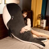 Zachte Walvis Knuffel - Pluche Kussen - 120 cm - Zwart