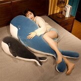 Zachte Walvis Knuffel - Pluche Kussen - 120 cm - Zwart