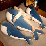 Zachte Walvis Knuffel - Pluche Kussen - 120 cm - Zwart