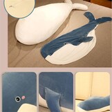 Zachte Walvis Knuffel - Pluche Kussen - 120 cm - Zwart