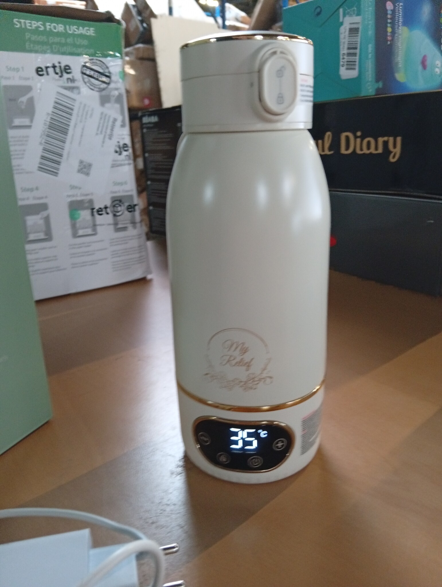 Momcozy Draagbare Flessenwarmer - 500 ml - Snelverwarmer voor Melk en Water