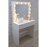 Kaptafel - make up tafel - met spiegel - 80x76x140,5 cm - wit