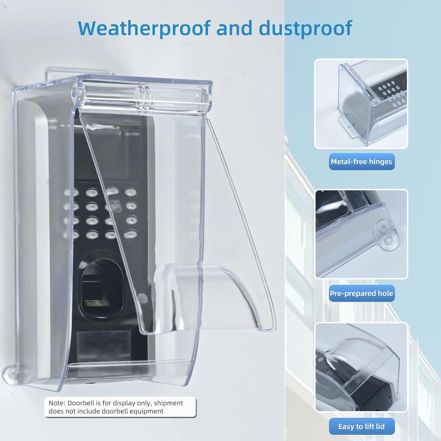 Universele Regenkap Deurbel Transparant met Flip Cover | 48% Korting