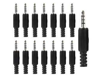 3.5mm TRRS Pluggen (15 stuks) - Reparatie Audio Kabels 4-polig