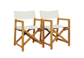 Regisseursstoelen (2x) Crèmewit - Inklapbaar