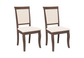 Eetkamerstoelen Massief Hout Rubber Bruin/Licht 2 stuks 81% korting