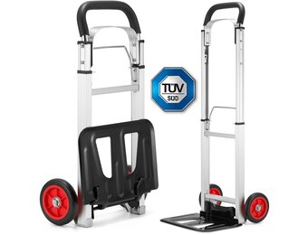 Opvouwbare Steekwagen Aluminium - 90 kg - Zilver/Zwart - 34% Korting