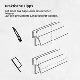 Douchestrip Vervangingsprofiel 2x100cm Transparant PVC voor Glas 4-6mm