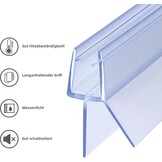 Douchestrip Vervangingsprofiel 2x100cm Transparant PVC voor Glas 4-6mm