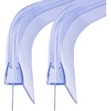Douchestrip Vervangingsprofiel 2x100cm Transparant PVC voor Glas 4-6mm