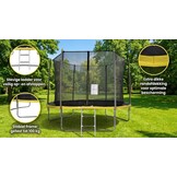 Trampoline 305 cm Rond - Veiligheidsnet & Ladder - Geel/Zwart - 35% Korting