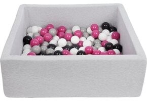 Ballenbak 90x90cm met 150 ballen - Wit/Roze/Grijs/Zwart - 34% Korting