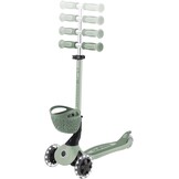 Globber - GO•UP Baby 360 Lights – schaalbare step met 3 wielen met zitting en rugleuning, voor kinderen van 15 maanden tot 6 jaar, saliegroen