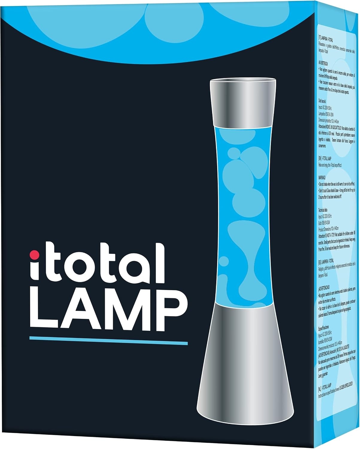 I-TOTAL® Magma lavalamp, 40 cm (vloeibaar blauw/ witte was 1)