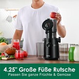 Fretta Slow Juicer - 108mm vulopening - 200W - BPA-vrij - Zwart