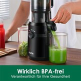 Fretta Slow Juicer - 108mm vulopening - 200W - BPA-vrij - Zwart